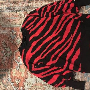 Pink and Black Striped Sweater